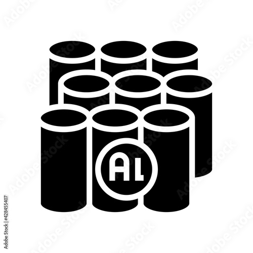 product of aluminium production line icon vector. product of aluminium production sign. isolated contour symbol black illustration