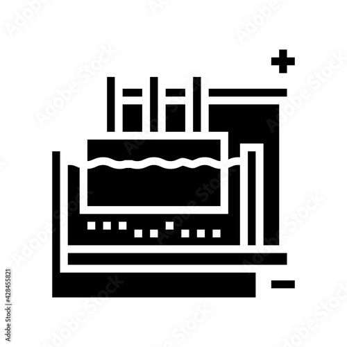 electrolysis aluminium production line icon vector. electrolysis aluminium production sign. isolated contour symbol black illustration