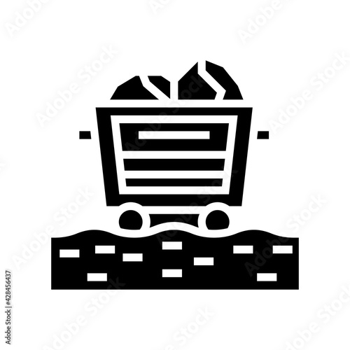 mining booty aluminium production line icon vector. mining booty aluminium production sign. isolated contour symbol black illustration