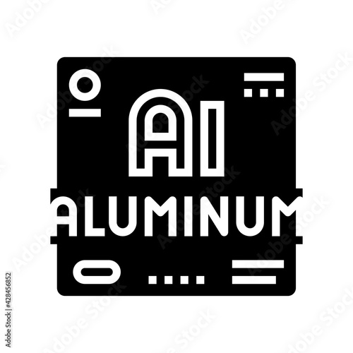 aluminium chemical material line icon vector. aluminium chemical material sign. isolated contour symbol black illustration