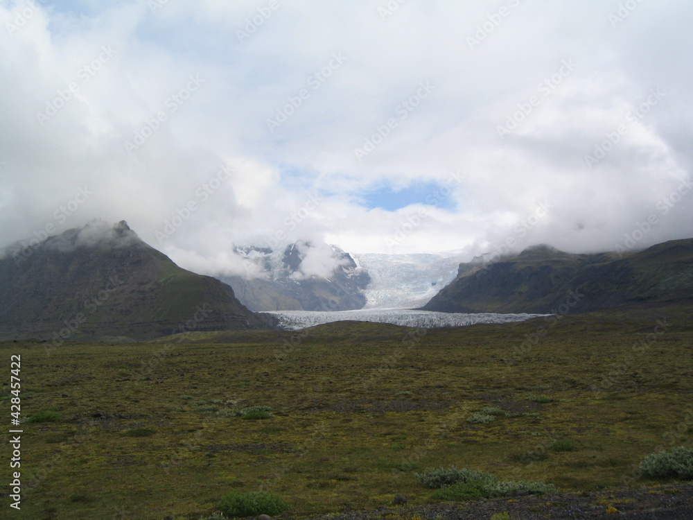 Iceland Vatnajökull ice clouds gras Iceland Vatnajökull ice clouds gras
