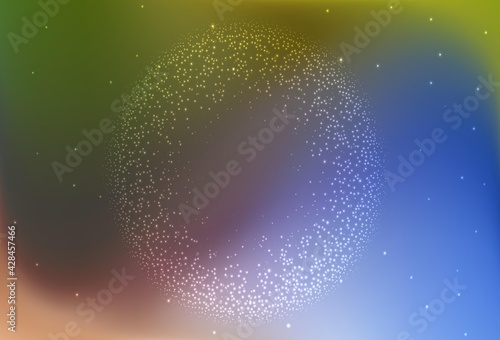 Light Blue, Yellow vector background with astronomical stars.