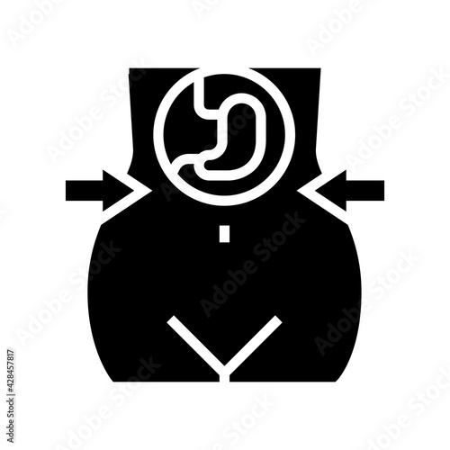 reducing stomach for weight loss line icon vector. reducing stomach for weight loss sign. isolated contour symbol black illustration