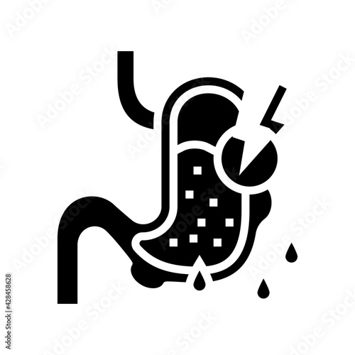 leaks in gastrointestinal system line icon vector. leaks in gastrointestinal system sign. isolated contour symbol black illustration