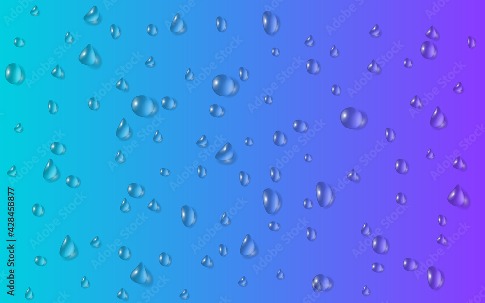 Background. Water drops on a bright background. Vector illustration.