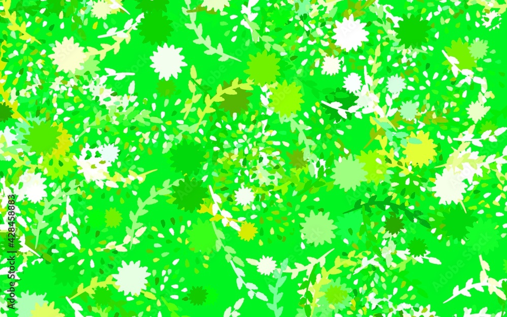 Obraz premium Light Green, Yellow vector elegant wallpaper with flowers