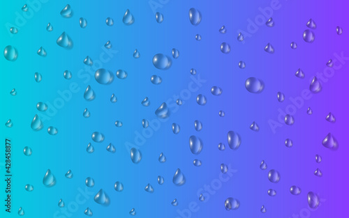Background. Water drops on a bright background. Vector illustration.