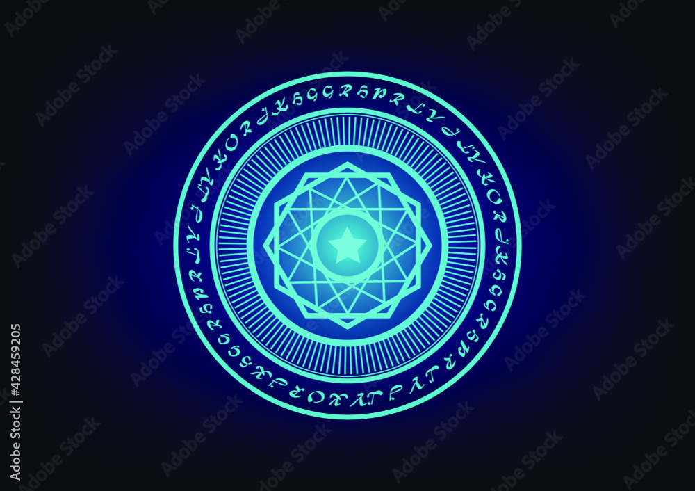 Magic Ring, Magic Spell Ring Sparkle, Spell Circle, Superpowers. On Dark  Background, Vector Illustration. Stock Vector | Adobe Stock