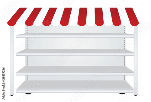 Empty shopping shelves. vector illustration