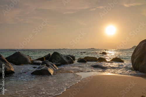 Galle auf Sri Lanka am Strand beim Sonnenuntergang