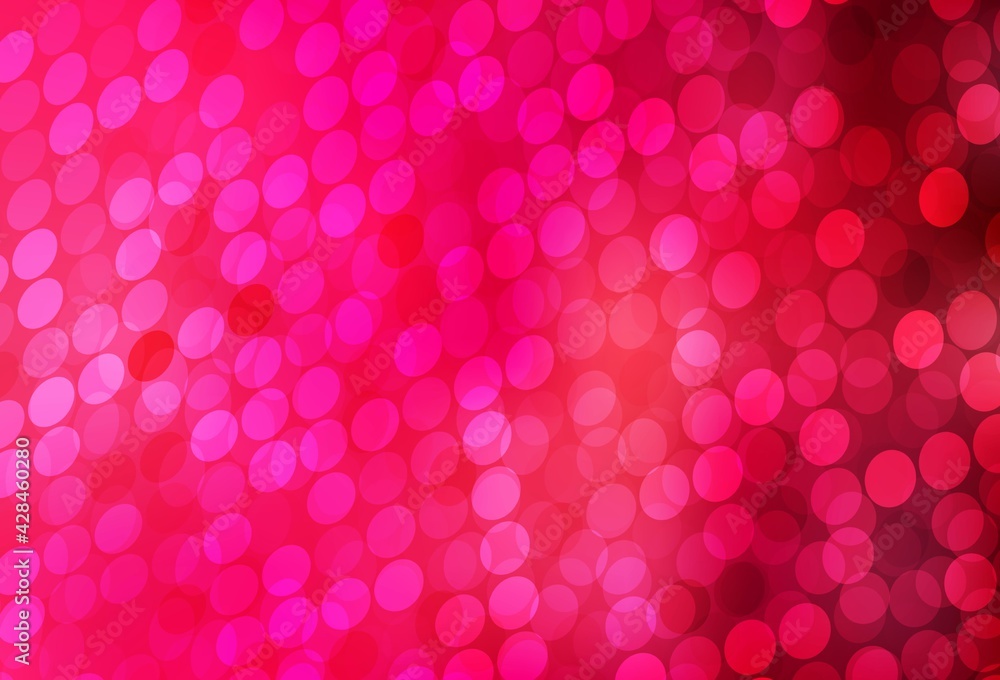 Light Red vector template with circles. Light Red vector template with circles.