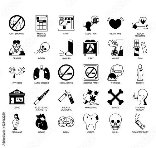 Quit Smoking , Thin Line and Pixel Perfect Icons