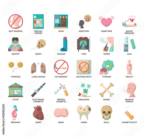 Quit Smoking , Thin Line and Pixel Perfect Icons