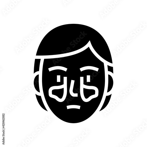 sinusitis disease line icon vector. sinusitis disease sign. isolated contour symbol black illustration