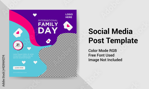 International Family Day  social media post template.