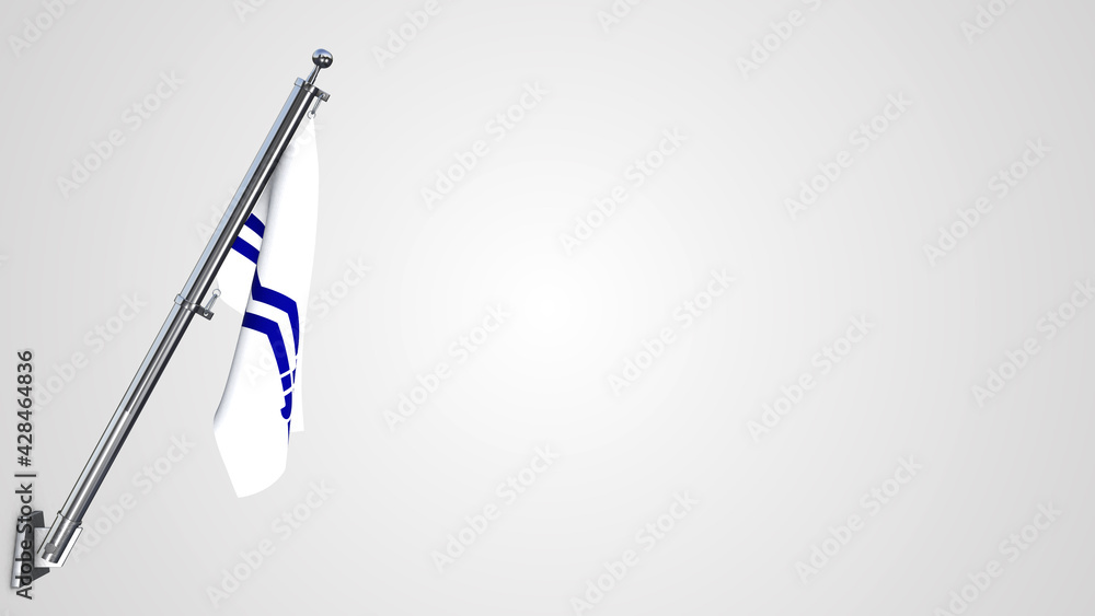 Franco-Colombiens 3D rendered waving flag illustration on a realistic metal flagpole. Isolated on white background with space on the right side. Franco-Colombiens 3D rendered waving flag illustration on a realistic metal flagpole. Isolated on white background with space on the right side.