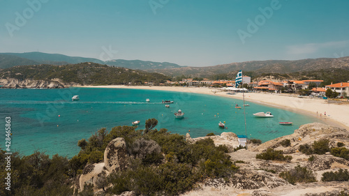 view of the sea and the city, Kalamitsi in Greece