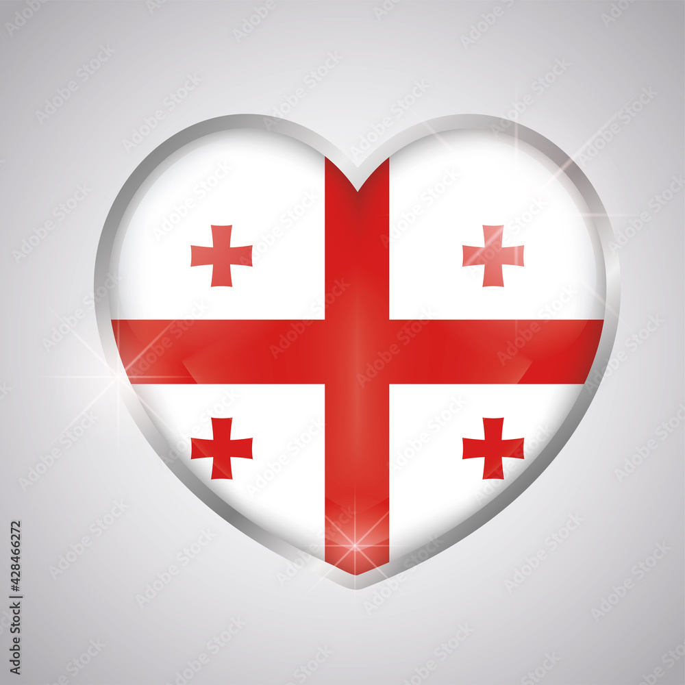 Isolated heart shape with the flag of Georgia - Vector illustration