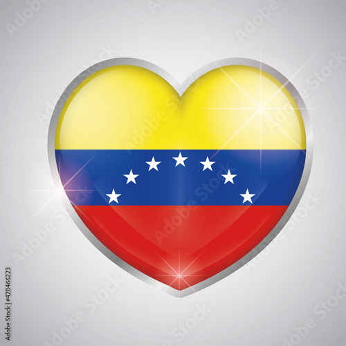 Free Download Isolated heart shape with the flag of Venezuela - Vector illustration - GFXLoad