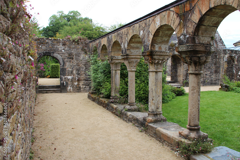 cloister of a abbey - daoulas - brittany (france)