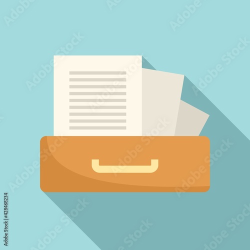 Storage documents icon, flat style