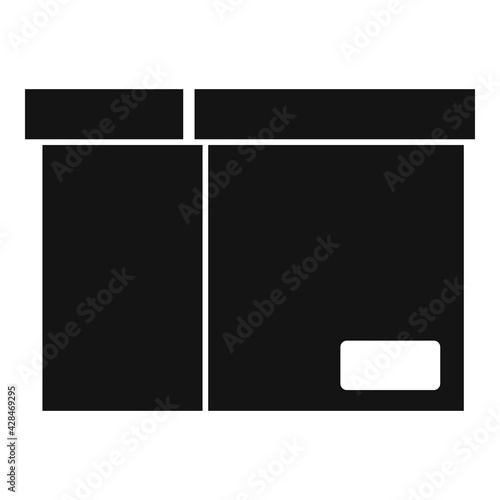 Documents carton box icon, simple style
