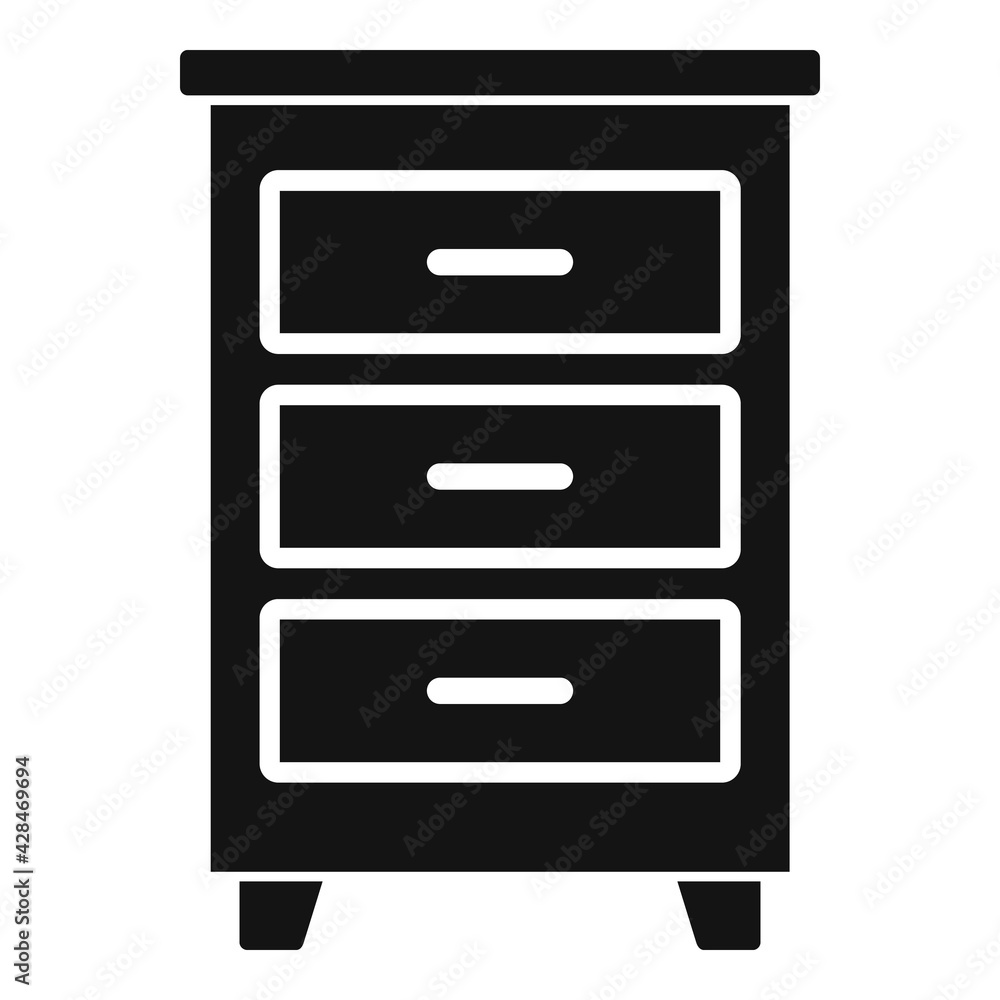 Wood documents drawer icon, simple style