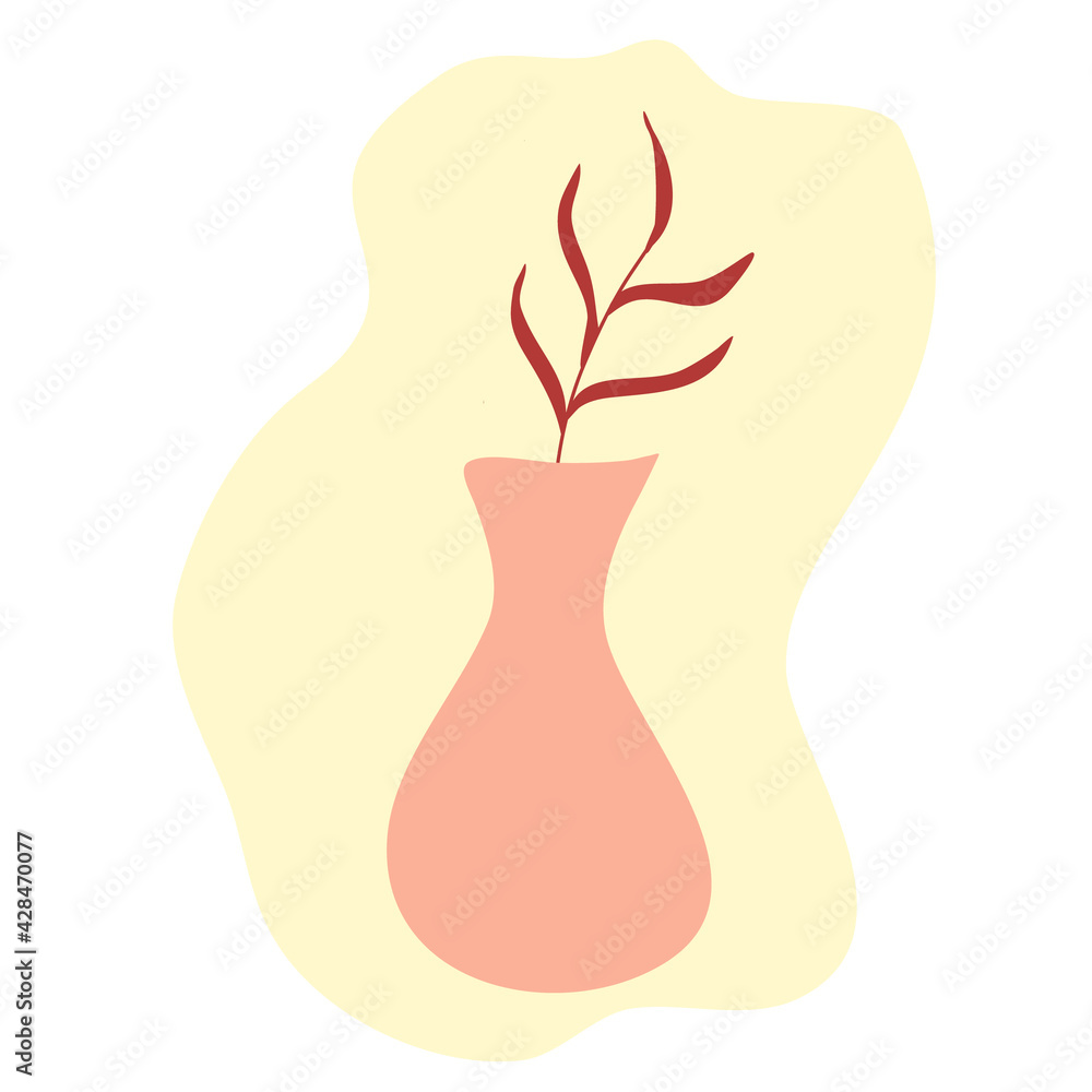 Vase abstract with plants. Vector illustration for web, cards, packages, posters, etc Vase abstract with plants. Vector illustration for web, cards, packages, posters, etc