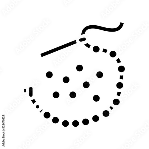 needle bead line icon vector. needle bead sign. isolated contour symbol black illustration