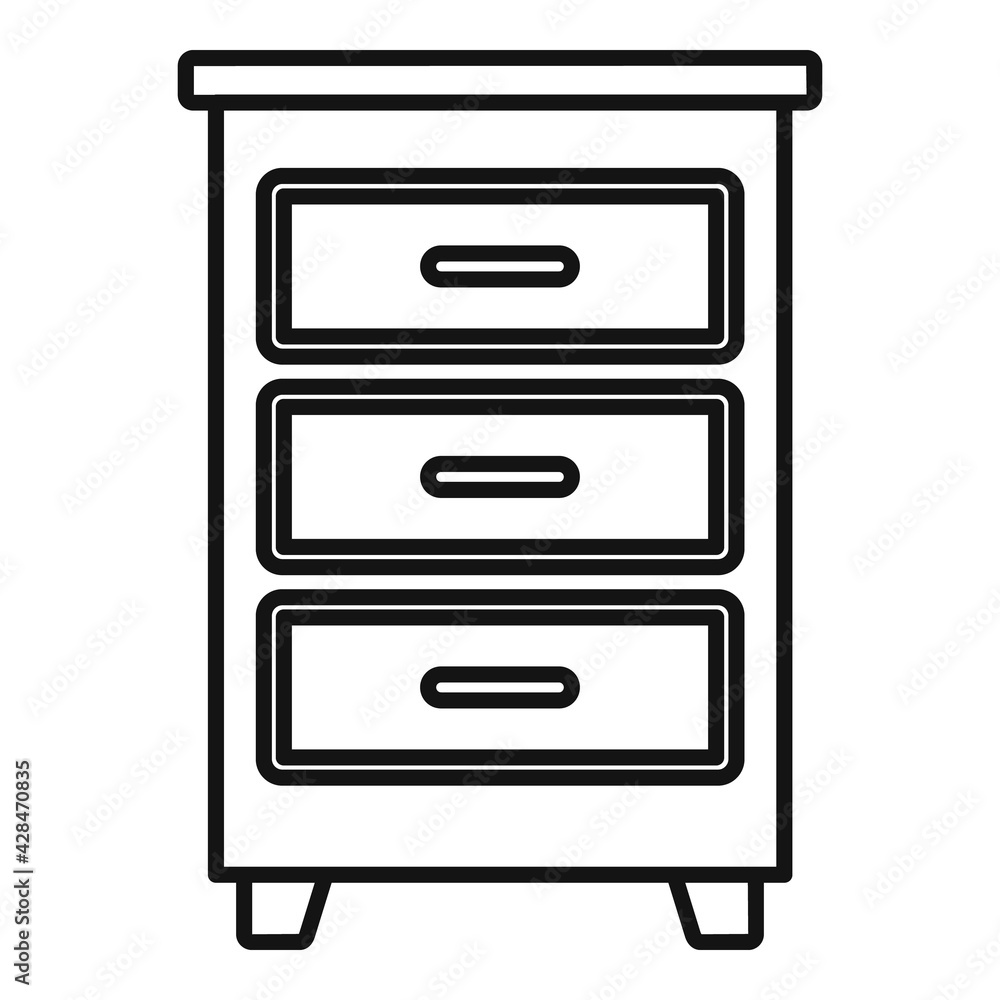 Wood documents drawer icon, outline style Wood documents drawer icon, outline style