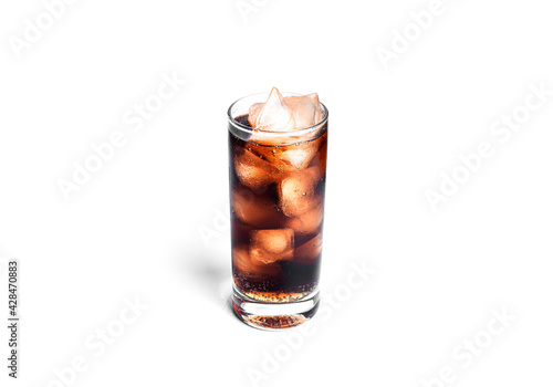 Glass of soda isolated on white background. 