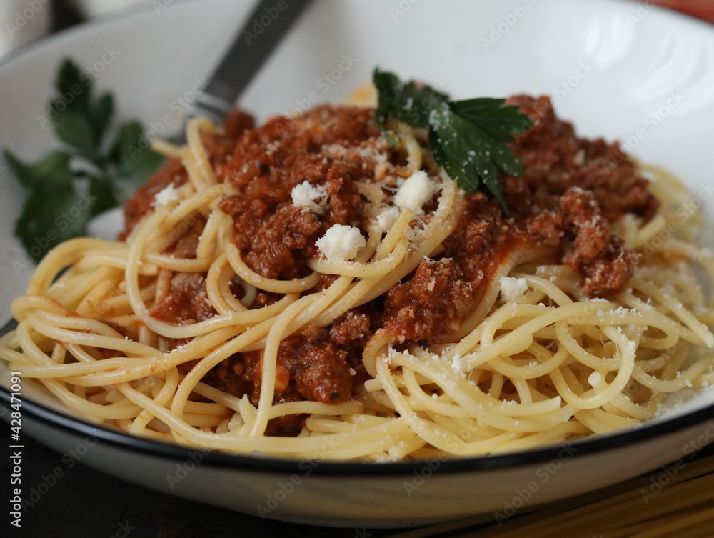 Spaghetti bolognese - Italian pasta with meat
