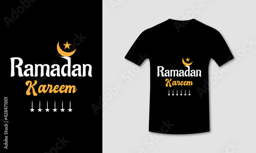 Ramadan Kareem Typography Lettering Islamic T-shirt Design