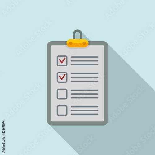 To-do list paper icon, flat style