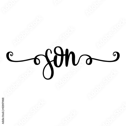 Banner con texto manuscrito son escrito a mano con florituras en color negro