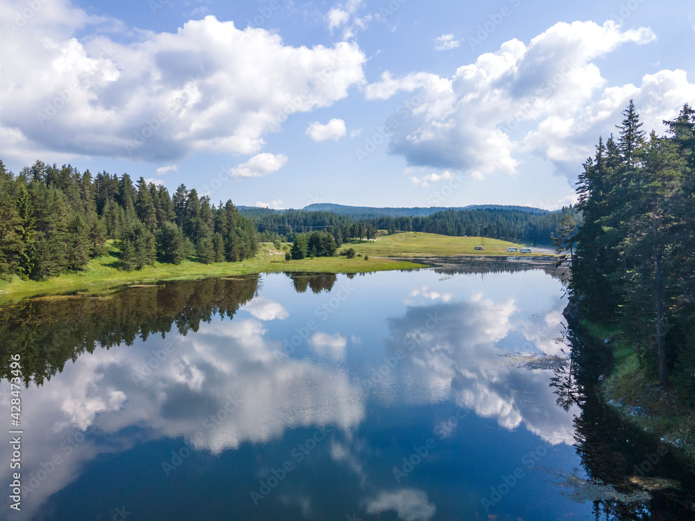 Fototapeta premium Aerial Summer view of Beglika Reservoir, Bulgaria