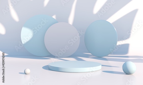 Minimal scene with geometrical forms  podiums in cream background with shadows. Scene to show cosmetic product  Showcase  shopfront  display case. 3d