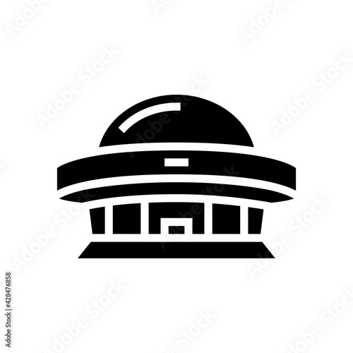 construction planetarium line icon vector. construction planetarium sign. isolated contour symbol black illustration