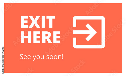 Exit Sign on orange background