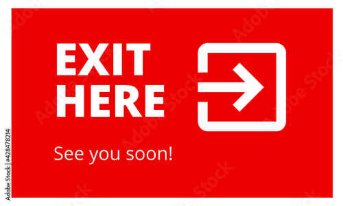 Exit Sign on red background