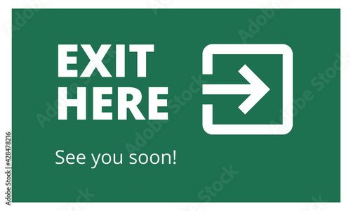 Exit Sign on green background