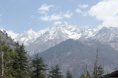 Snow Mountains in the Himalayan Range near Himachal Pradesh