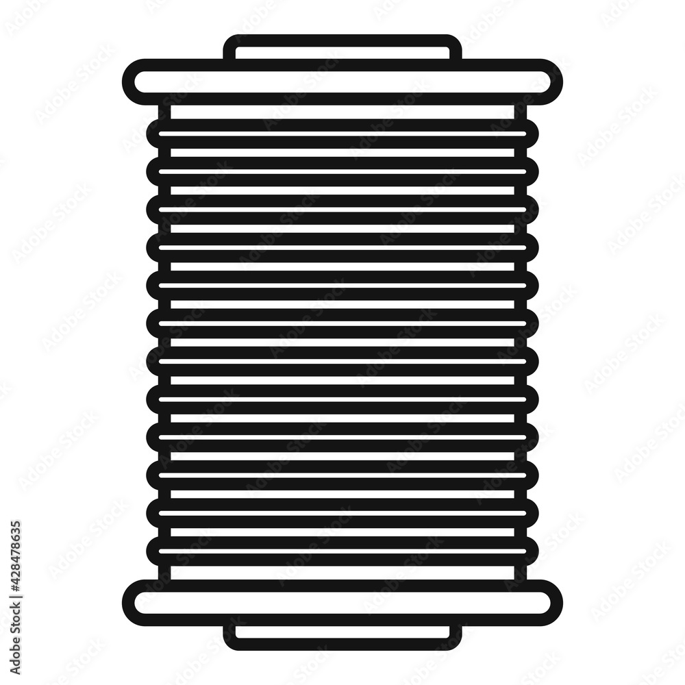 Wool bobine icon, outline style Wool bobine icon, outline style
