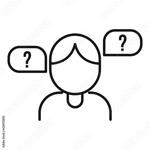 Inclusive questions icon, outline style
