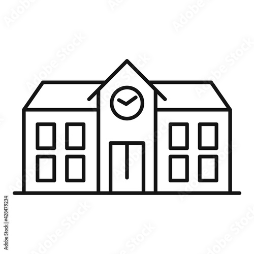 Inclusive school building icon, outline style