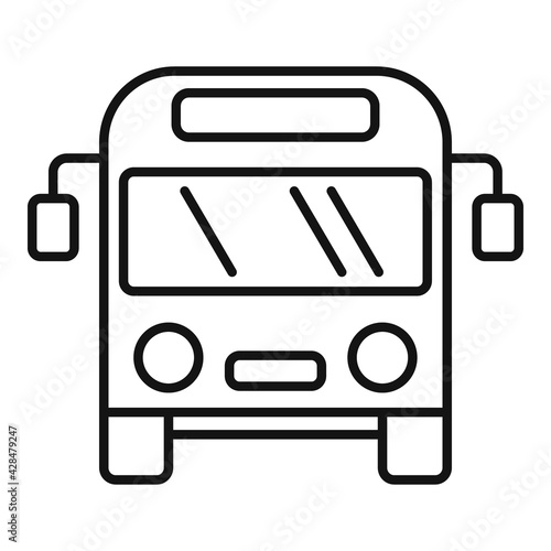 School bus icon, outline style