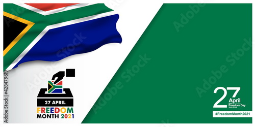 South Africa freedom day logo. Graphics illustration of the 2021 logo of ceremonial National day. Logo with African Traditional Colors and Design. Vector for poster, background and more.