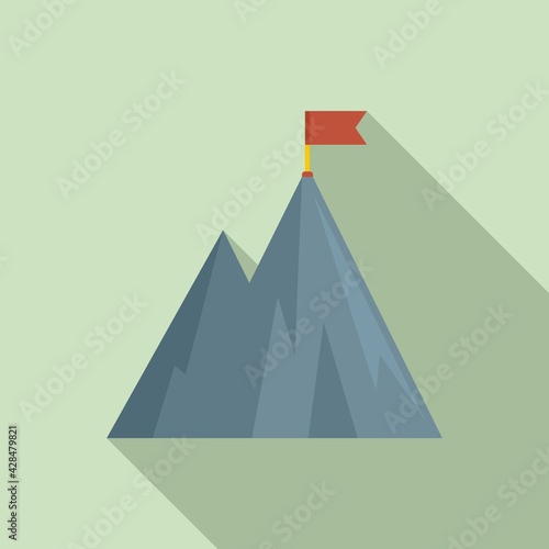 Hiking mountain trainer icon, flat style