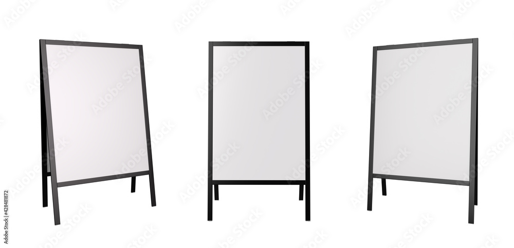 Advertising display customer stopper for placards mockup isolated white background Advertising display customer stopper for placards mockup isolated white background