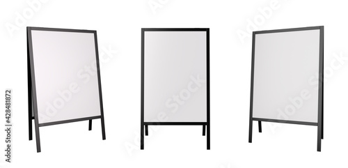 Konstfotografi Advertising display customer stopper for placards mockup isolated white backgrou